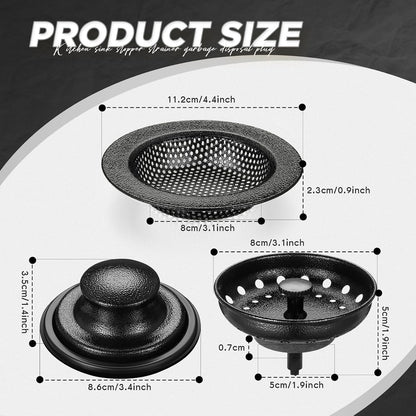 3 Pcs Sink Plug Stopper Disposal Drain Strainer,Silver