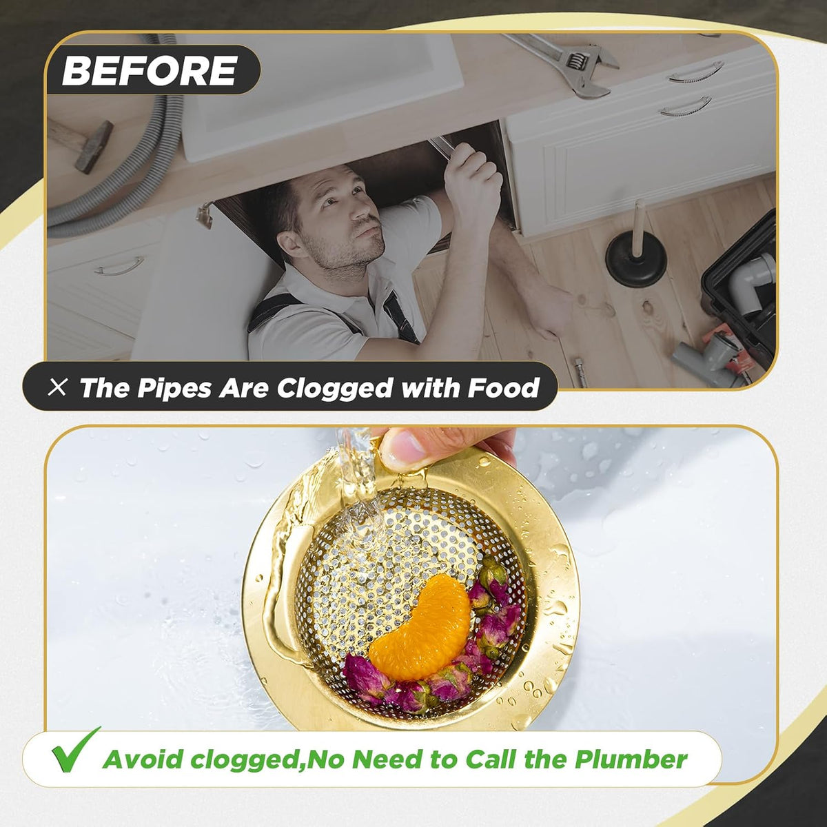 3 Pcs Sink Plug Stopper Disposal Drain Strainer,Silver