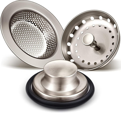 3 Pcs Sink Plug Stopper Disposal Drain Strainer,Silver