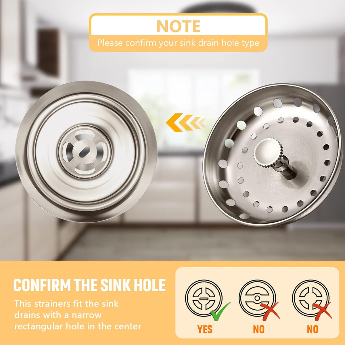 3 Pcs Sink Plug Stopper Disposal Drain Strainer,Silver