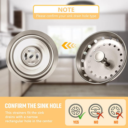 3 Pcs Sink Plug Stopper Disposal Drain Strainer,Silver