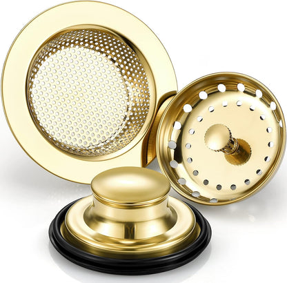 3 Pcs Sink Plug Stopper Disposal Drain Strainer,Silver