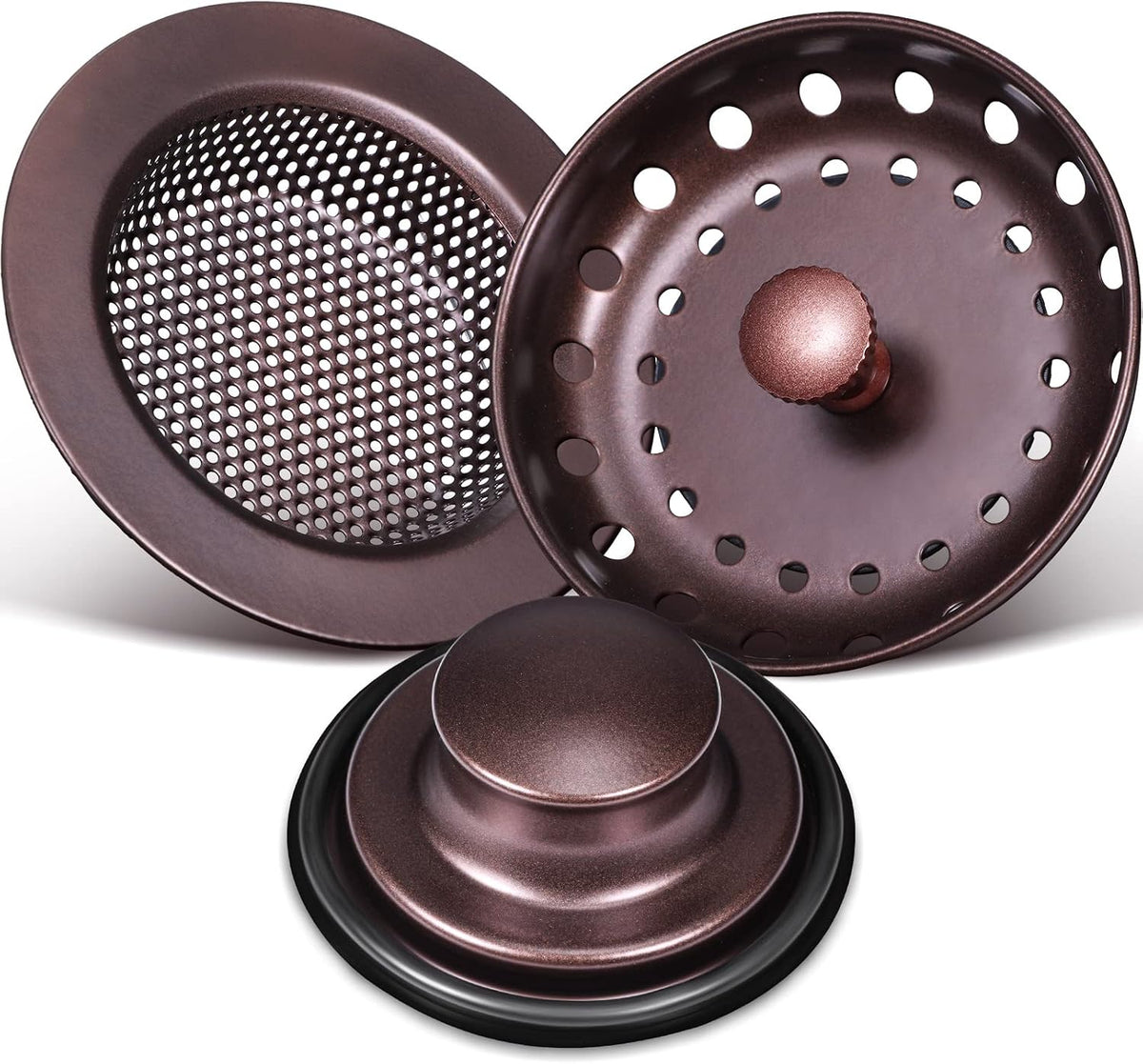 3 Pcs Sink Plug Stopper Disposal Drain Strainer,Silver