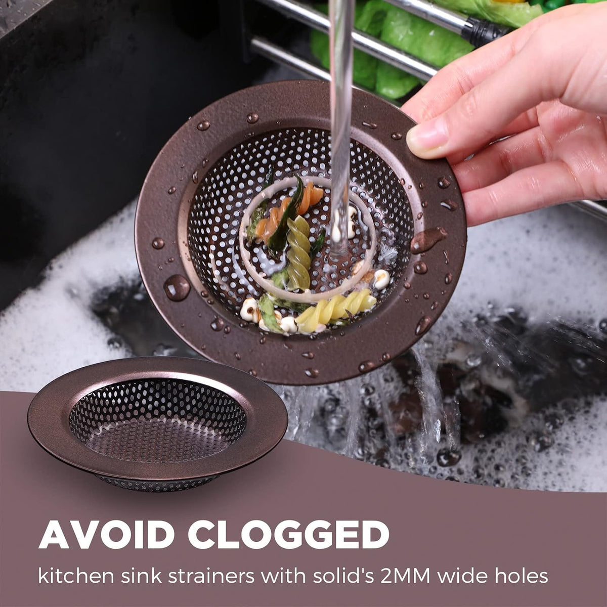 3 Pcs Sink Plug Stopper Disposal Drain Strainer,Silver