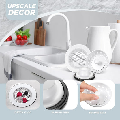 3 Pcs Sink Plug Stopper Disposal Drain Strainer,Silver
