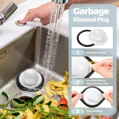 3 Pcs Sink Plug Stopper Disposal Drain Strainer,Silver