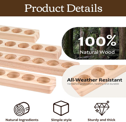 4 Pcs 1-Tier Wooden Essential Oil Display Storage Organizer Holder Stand - 6 Slots Natural Hard Pine Wood Rack - Holds up to 6 Aromatherapy Bottles - Ideal Gift Presentation Shelf #3