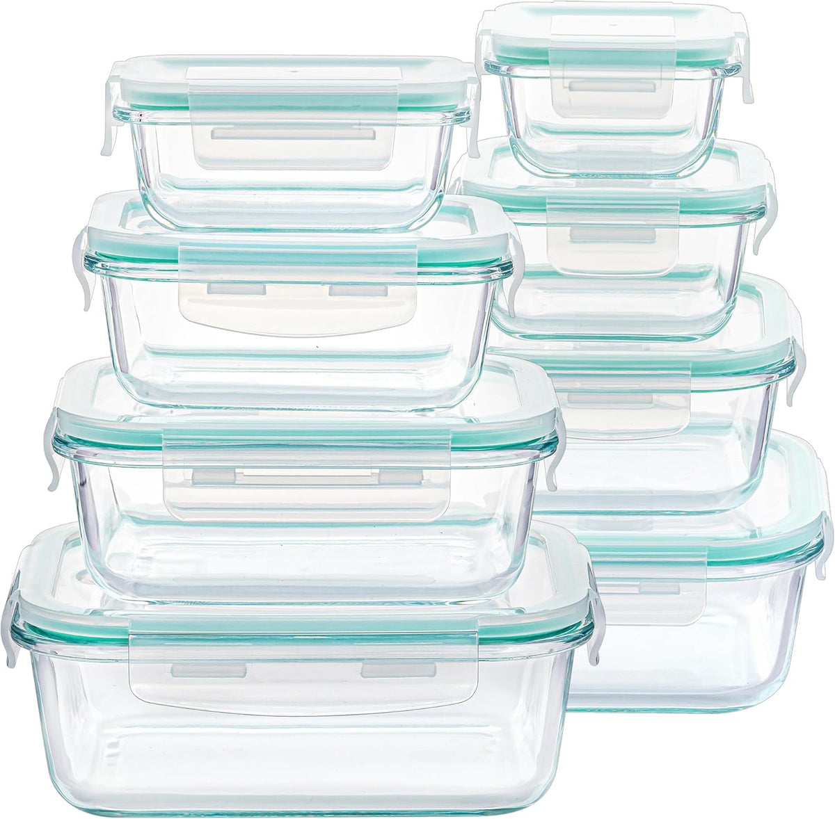 8 Pack Glass Food Storage Containers with Airtight Lids