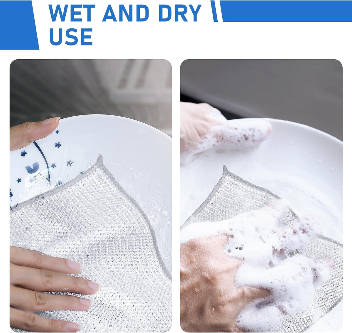 Non-Scratch Steel Wool Dishcloths Kitchen Scrubbers