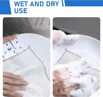 Non-Scratch Steel Wool Dishcloths Kitchen Scrubbers
