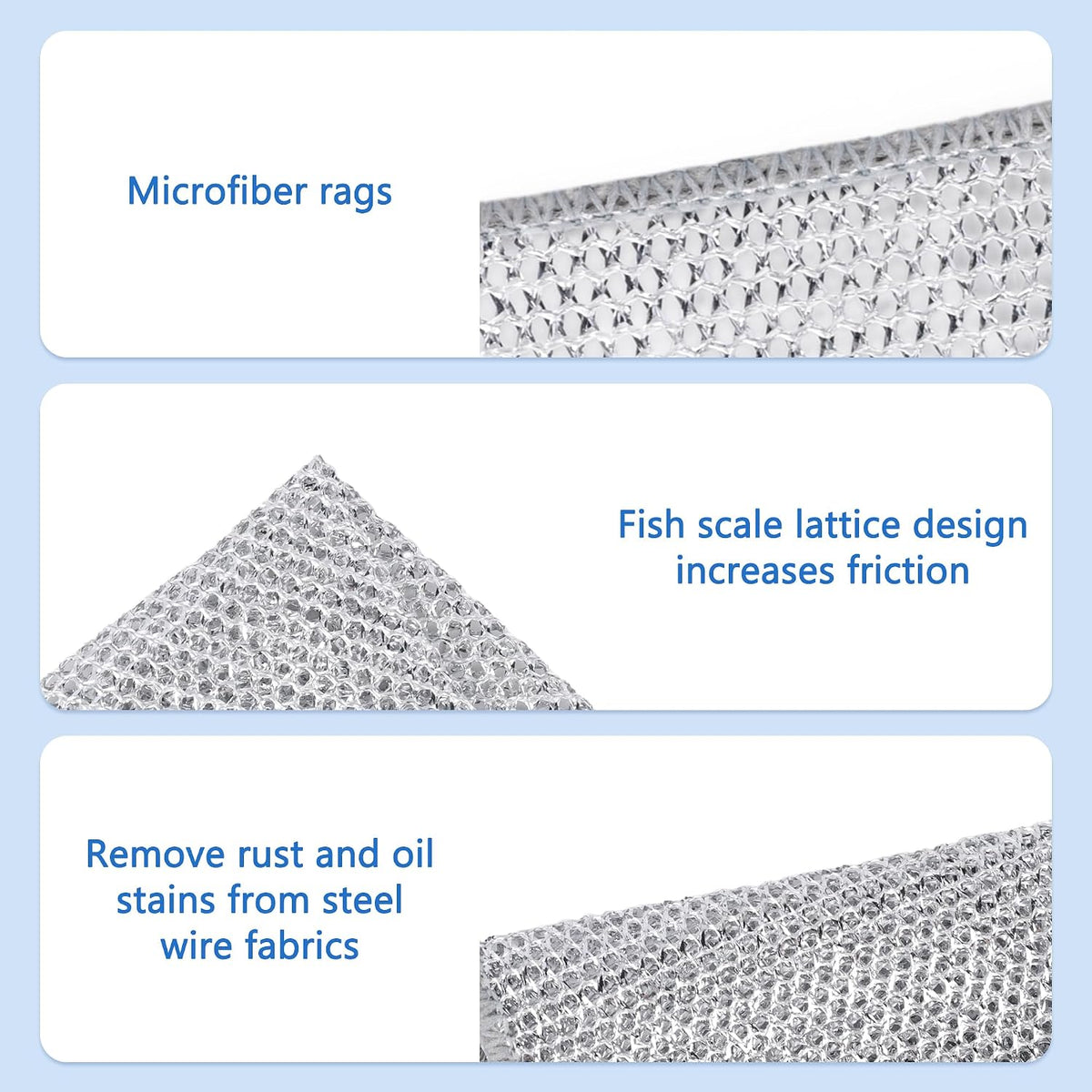 Non-Scratch Steel Wool Dishcloths Kitchen Scrubbers