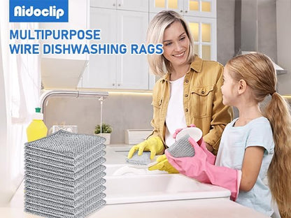 Non-Scratch Steel Wool Dishcloths Kitchen Scrubbers