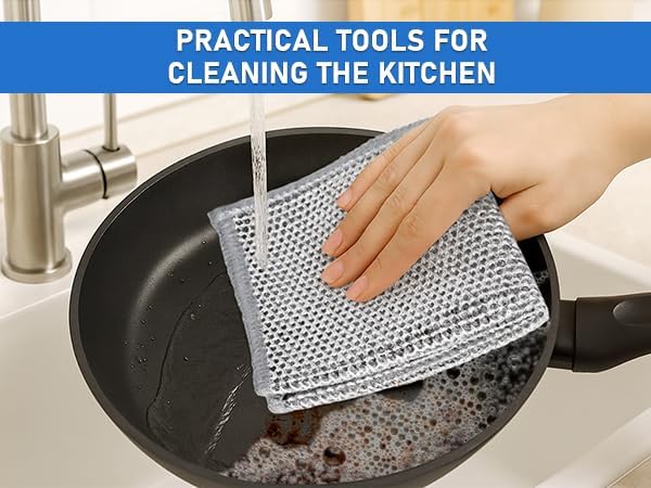 Non-Scratch Steel Wool Dishcloths Kitchen Scrubbers