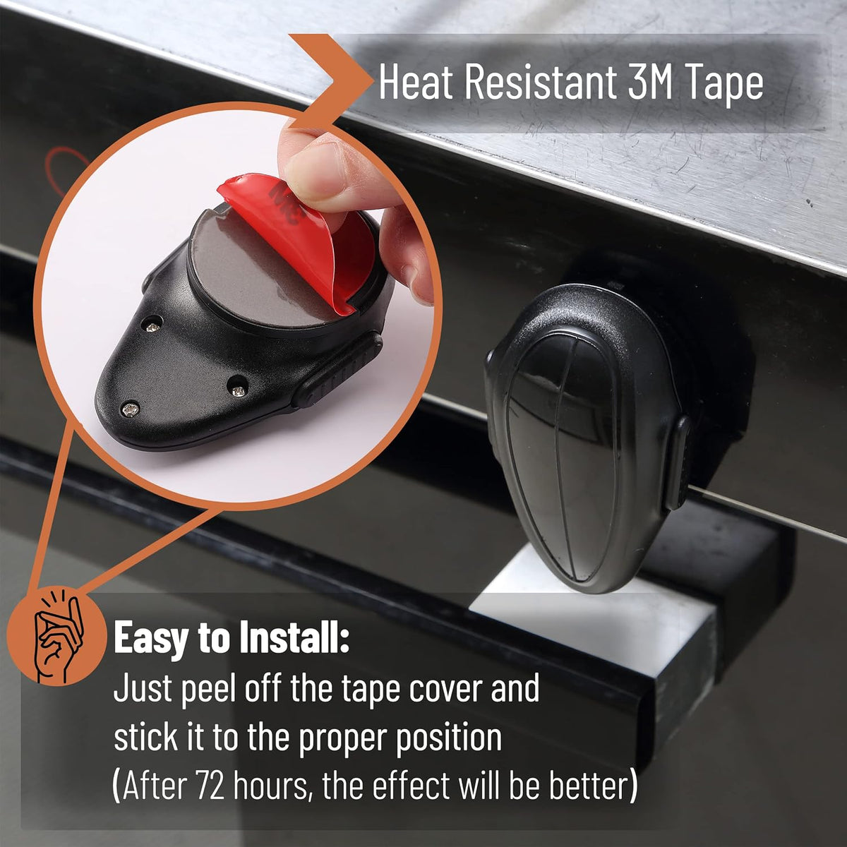 Oven Lock Child Safety, 1 Pack, Black, Heat-Resistant Oven Lock
