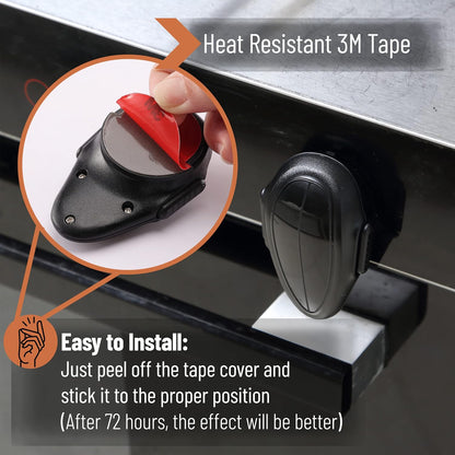 Oven Lock Child Safety, 1 Pack, Black, Heat-Resistant Oven Lock