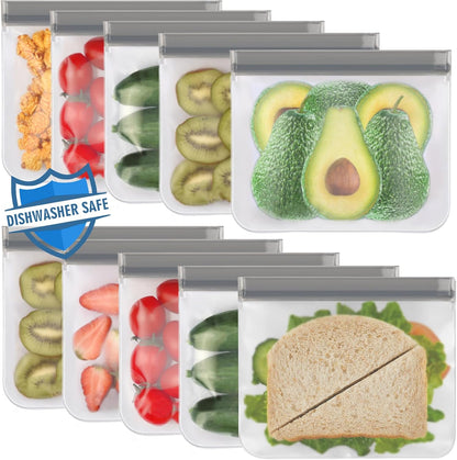 Reusable Sandwich Bags Dishwasher Safe, Reusable Quart Bags