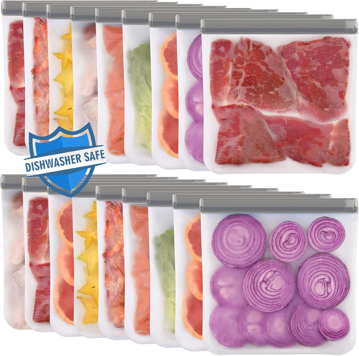 Reusable Sandwich Bags Dishwasher Safe, Reusable Quart Bags