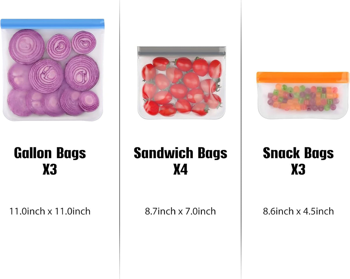Reusable Sandwich Bags Dishwasher Safe, Reusable Quart Bags