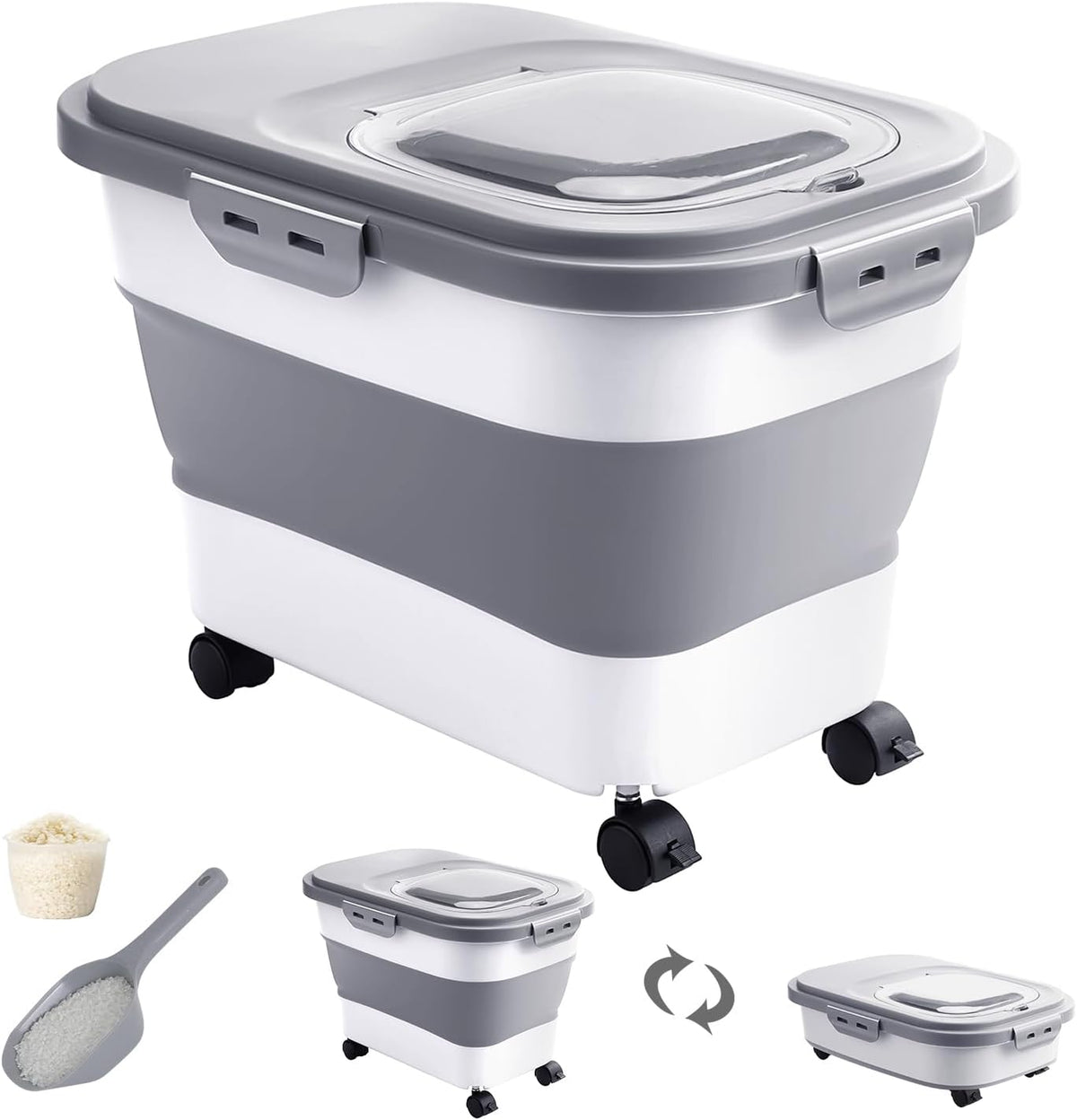 20-30 Lbs Rice Storage Container,Collapsible Food Storage Containers