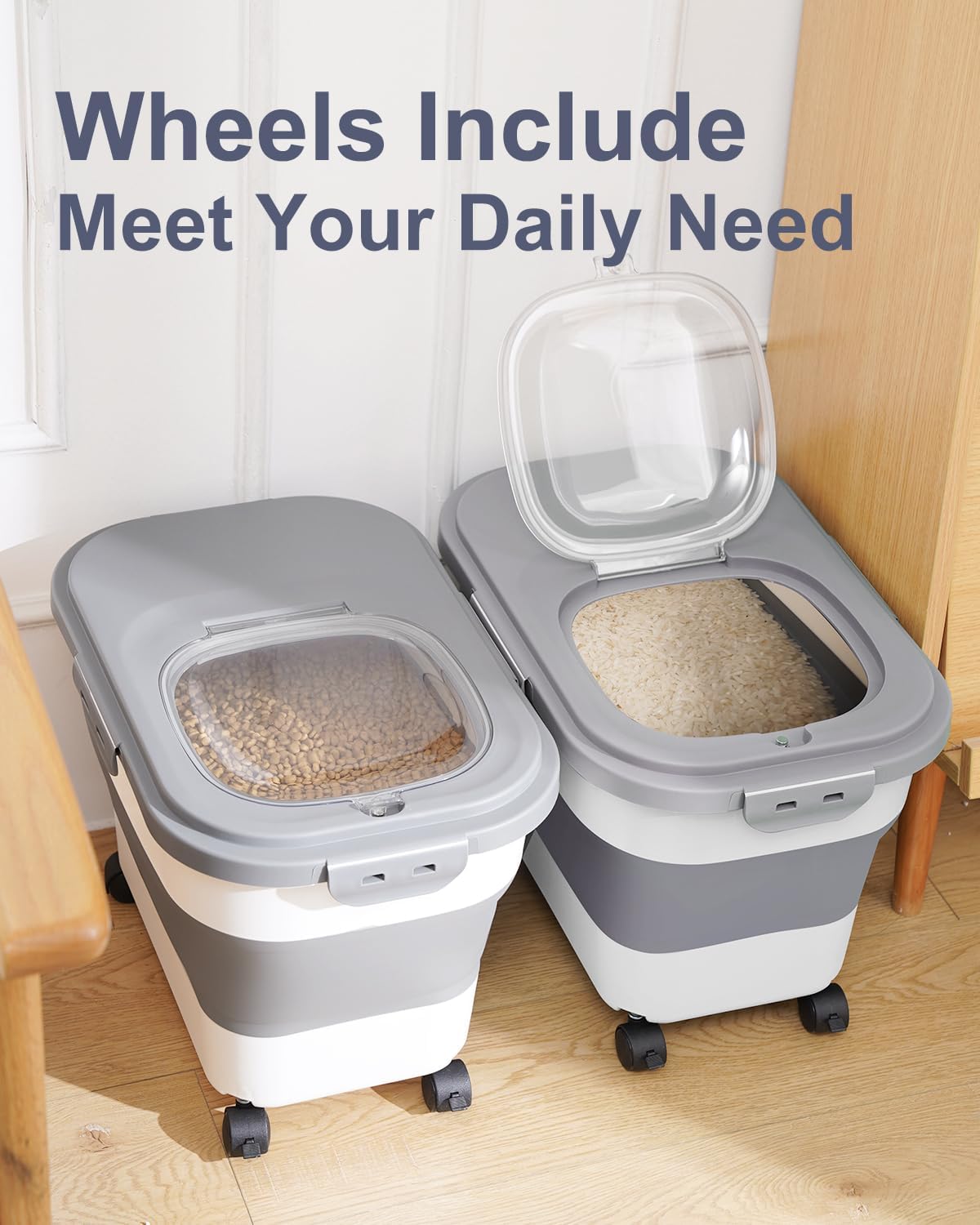 20-30 Lbs Rice Storage Container,Collapsible Food Storage Containers