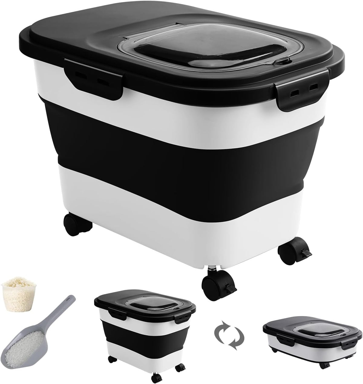 20-30 Lbs Rice Storage Container,Collapsible Food Storage Containers