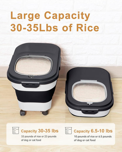 20-30 Lbs Rice Storage Container,Collapsible Food Storage Containers