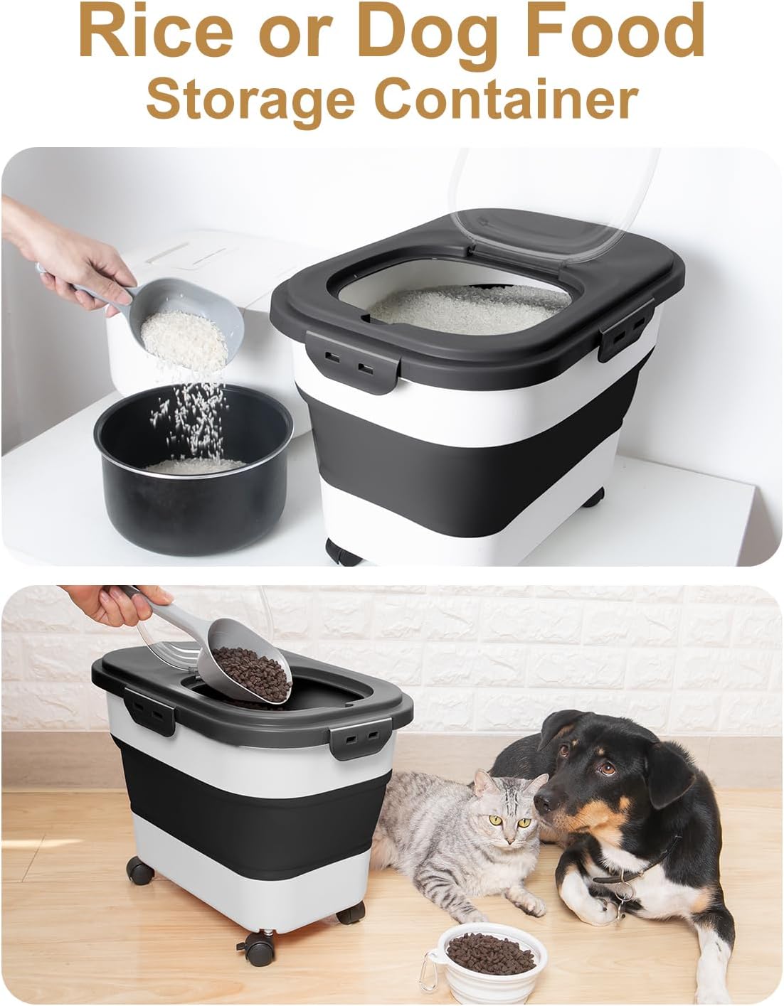 20-30 Lbs Rice Storage Container,Collapsible Food Storage Containers