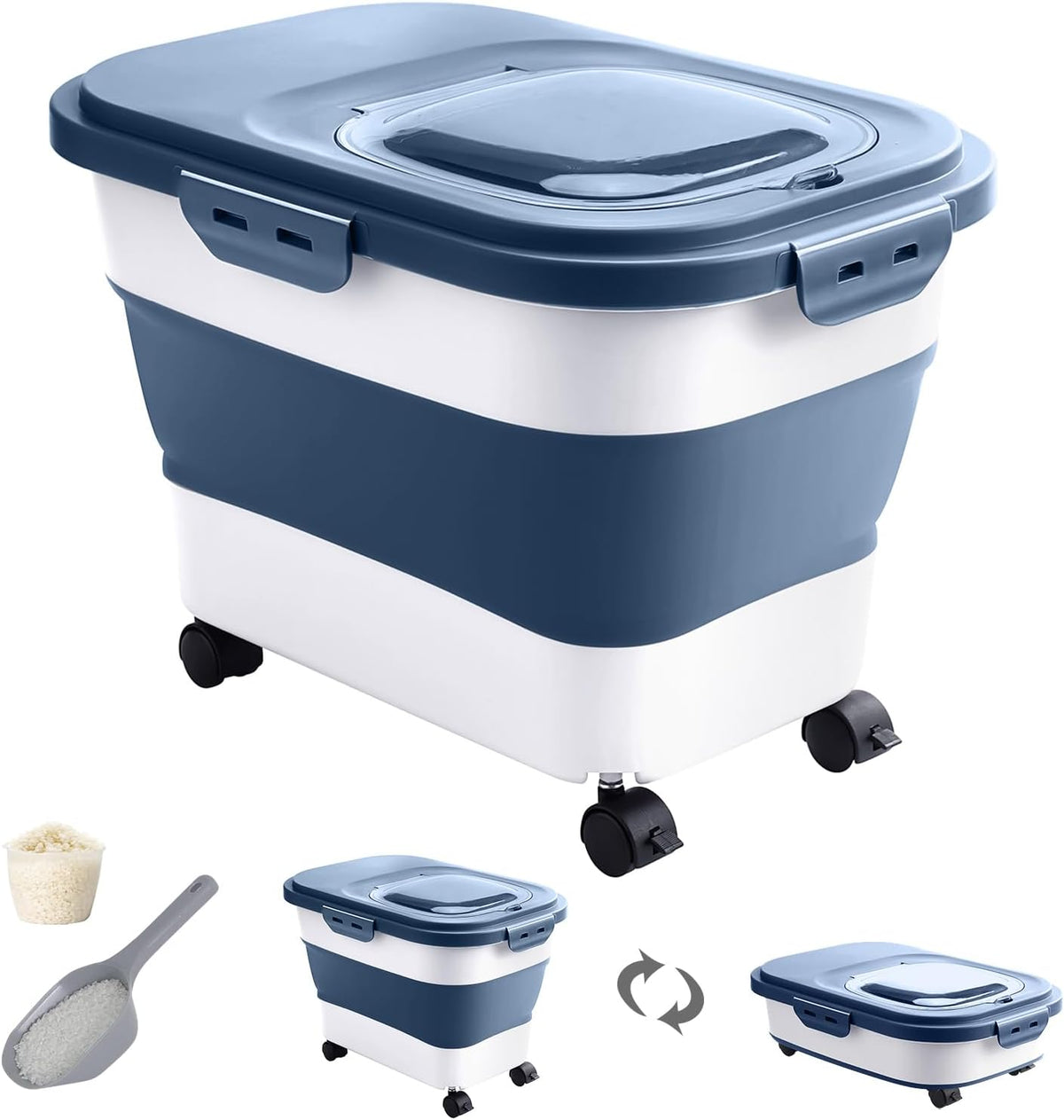20-30 Lbs Rice Storage Container,Collapsible Food Storage Containers