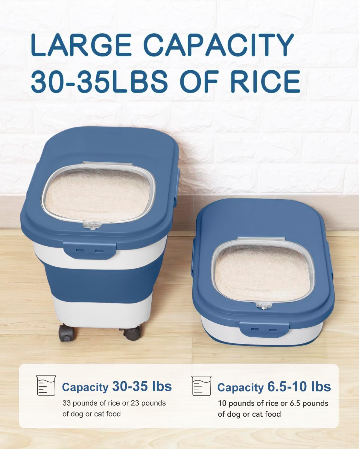 20-30 Lbs Rice Storage Container,Collapsible Food Storage Containers