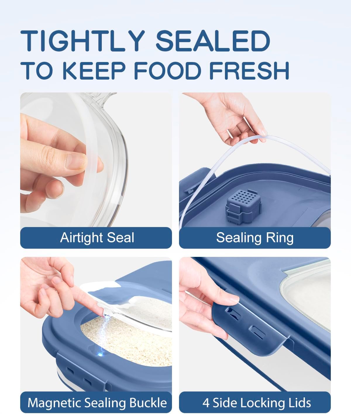 20-30 Lbs Rice Storage Container,Collapsible Food Storage Containers