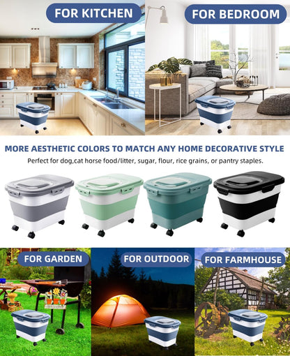 20-30 Lbs Rice Storage Container,Collapsible Food Storage Containers