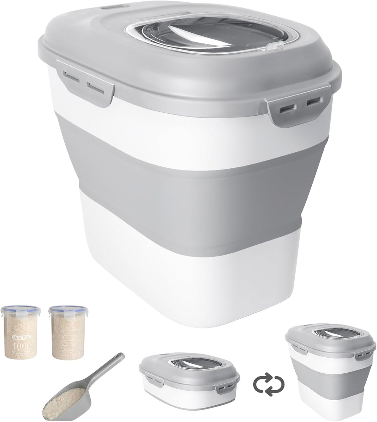 20-30 Lbs Rice Storage Container,Collapsible Food Storage Containers