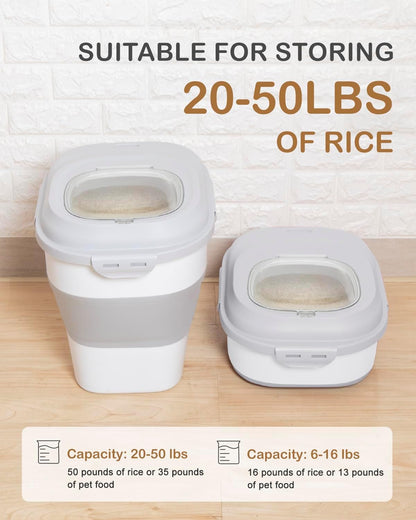 20-30 Lbs Rice Storage Container,Collapsible Food Storage Containers