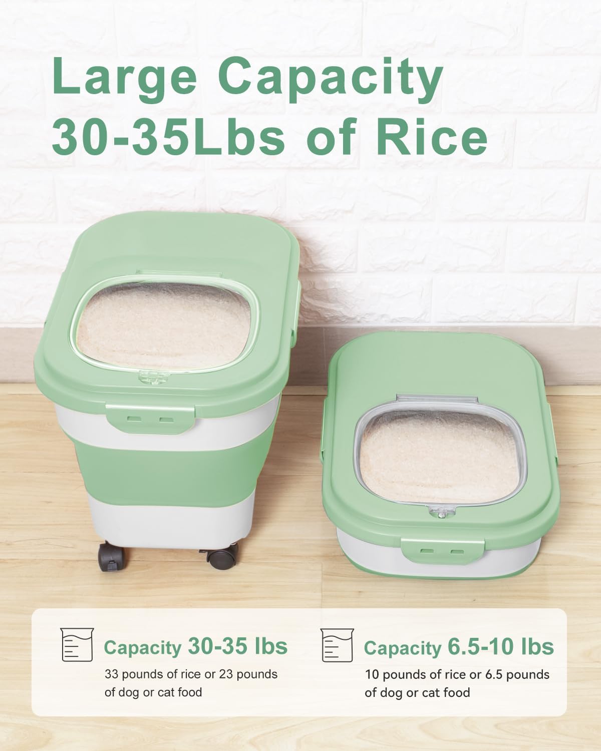 20-30 Lbs Rice Storage Container,Collapsible Food Storage Containers