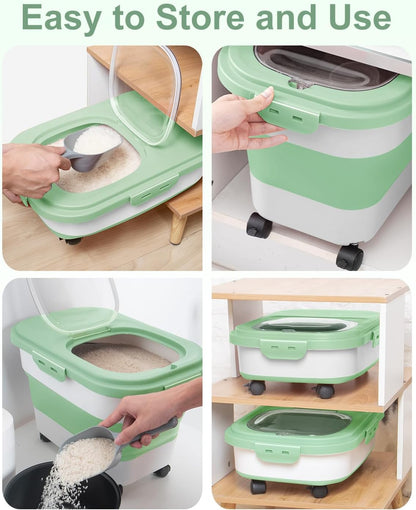 20-30 Lbs Rice Storage Container,Collapsible Food Storage Containers