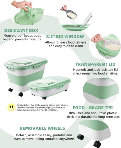 20-30 Lbs Rice Storage Container,Collapsible Food Storage Containers