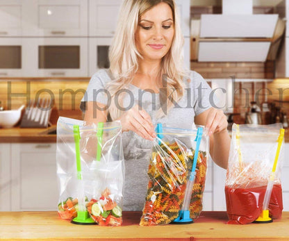 Baggy Rack For Ziploc Bag Holder, Food Prep & Freezer Bag Holders, 6 Pack/6 Color