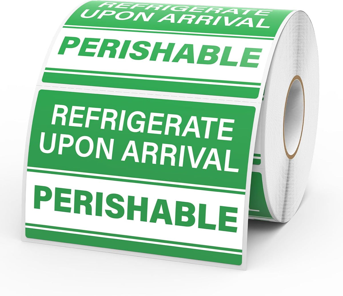 500 Pcs Waterproof Perishable Stickers for Shipping 3 × 2 Inch Perishable Refrigerate Upon Arrival Labels Green Keep Refrigerated Warning Stickers Packing Labels for Food Delivery Cold Chain