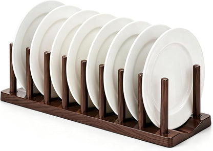Dish Rack 14", Adjustable Vertical Plate & Lid Organizer for Kitchen Cabinet or Countertop, Drying Stand for Dishes, Cutting Boards, Pot Lids, Food Container Lids, Cups, Bakeware & Books