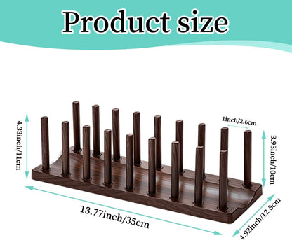 Dish Rack 14", Adjustable Vertical Plate & Lid Organizer for Kitchen Cabinet or Countertop, Drying Stand for Dishes, Cutting Boards, Pot Lids, Food Container Lids, Cups, Bakeware & Books