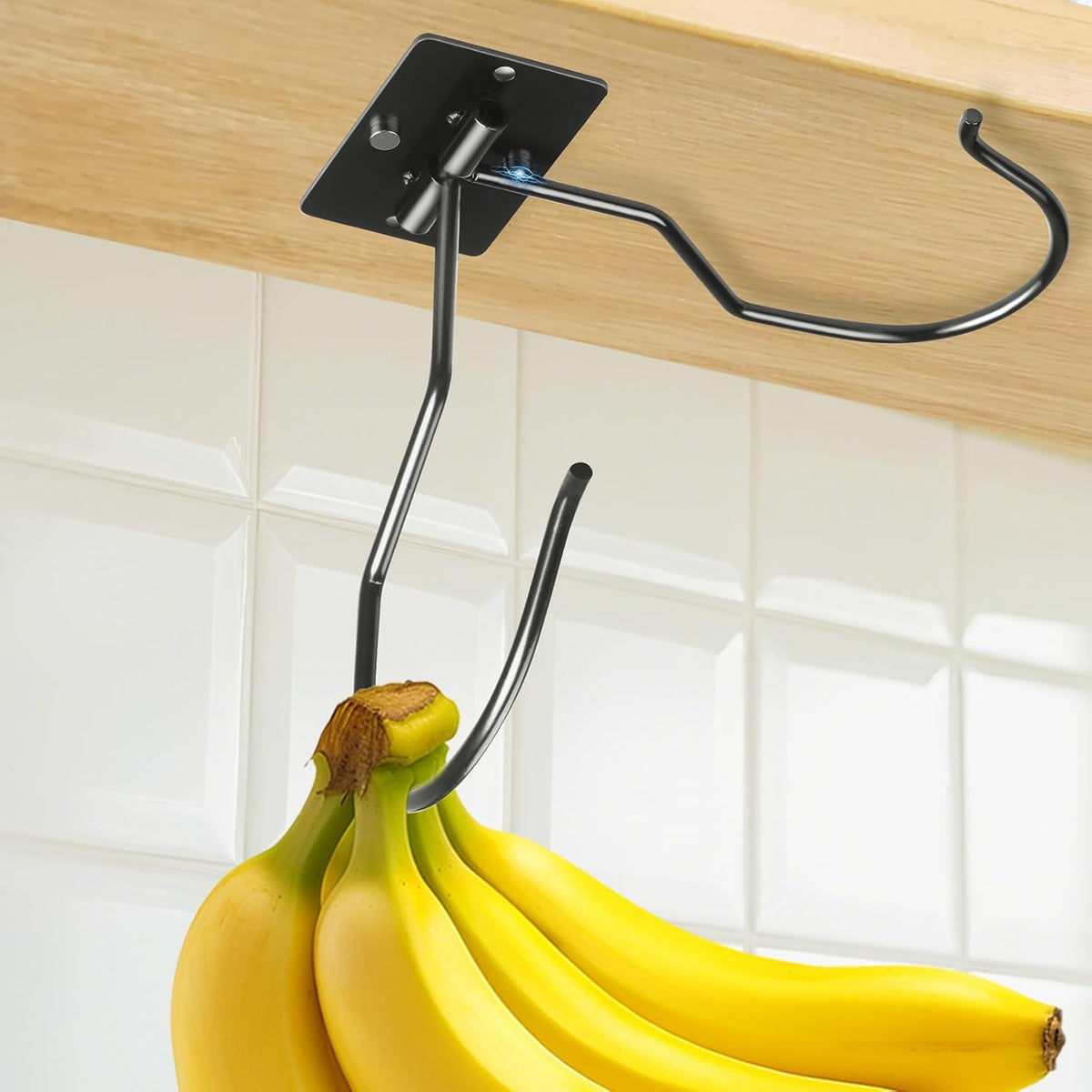 Self Adhesive Banana Hook Under Cabinet Folding Banana Hanger Holder