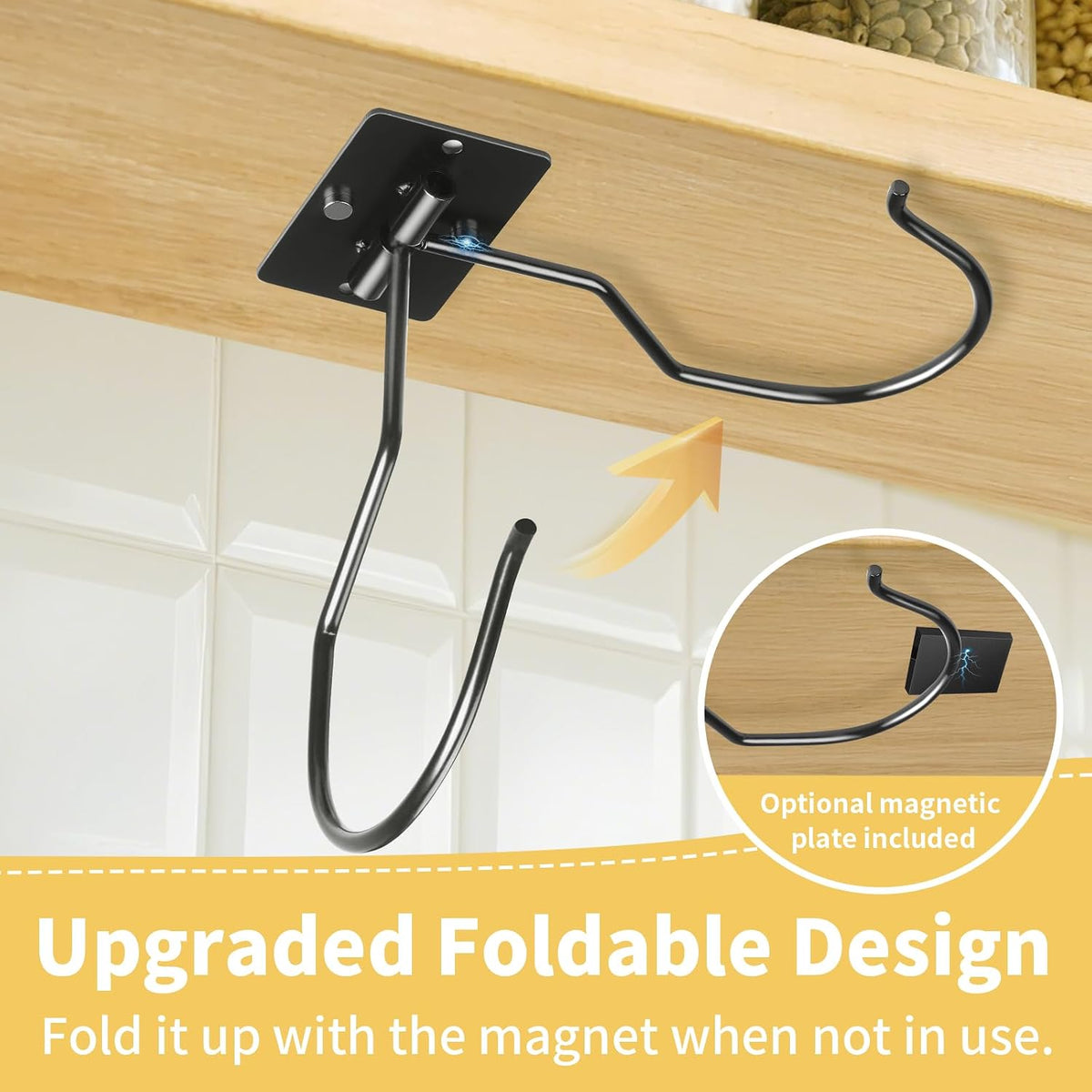 Self Adhesive Banana Hook Under Cabinet Folding Banana Hanger Holder