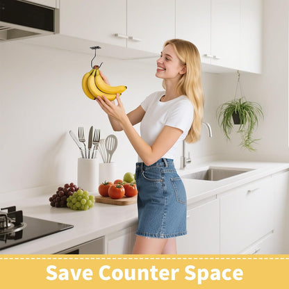 Self Adhesive Banana Hook Under Cabinet Folding Banana Hanger Holder