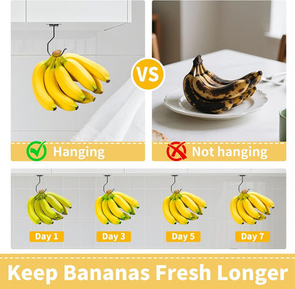 Self Adhesive Banana Hook Under Cabinet Folding Banana Hanger Holder