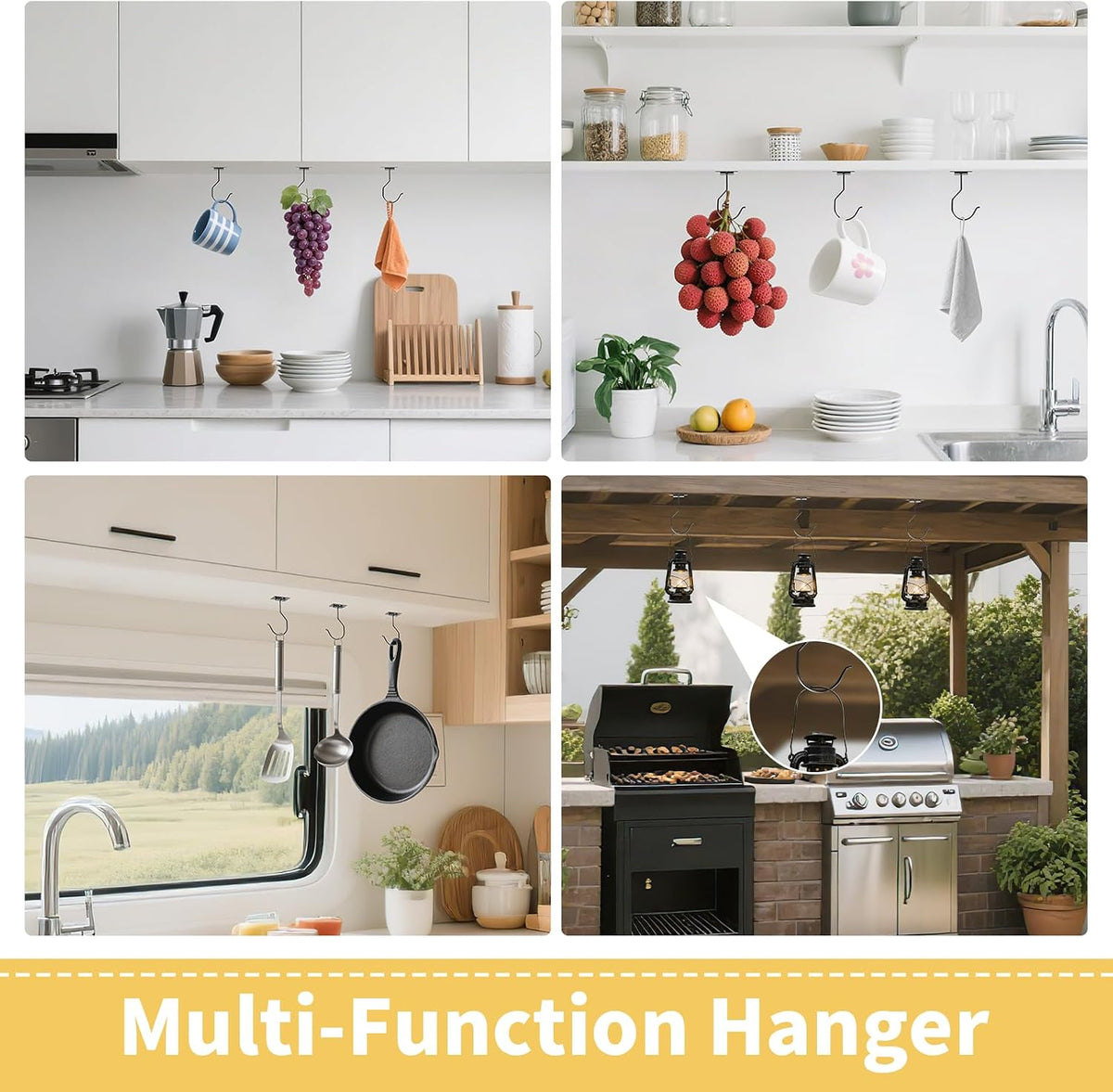 Self Adhesive Banana Hook Under Cabinet Folding Banana Hanger Holder
