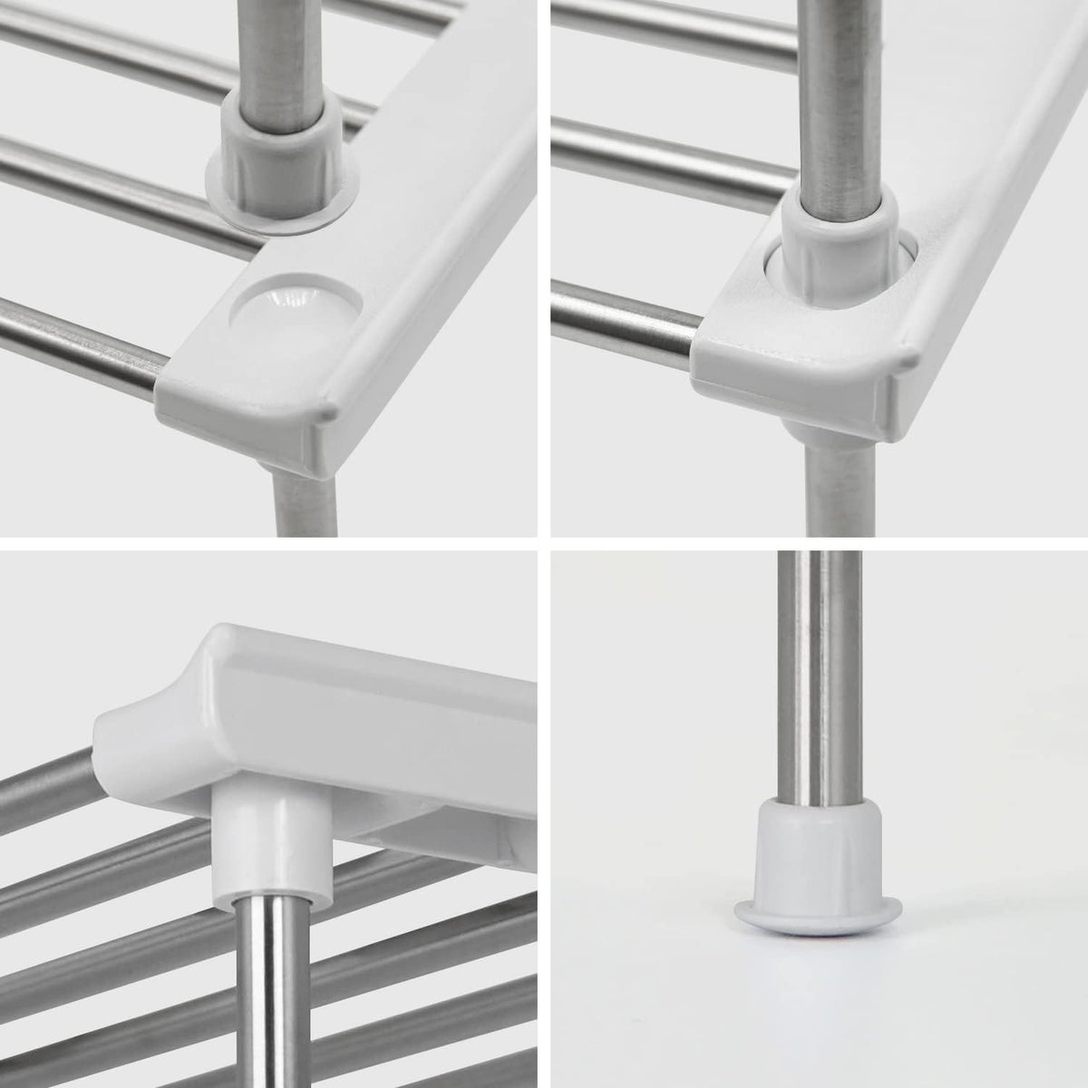 Set of 2 Stackable Cabinet Organizer Shelf 9.8 x 7.8 x 6.1 White | Kitchen Counter Shelves, Kitchen Cabinet Organizers and Storage, Pantry Storage Shelf Organizer