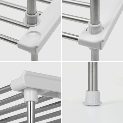 Set of 2 Stackable Cabinet Organizer Shelf 9.8 x 7.8 x 6.1 White | Kitchen Counter Shelves, Kitchen Cabinet Organizers and Storage, Pantry Storage Shelf Organizer