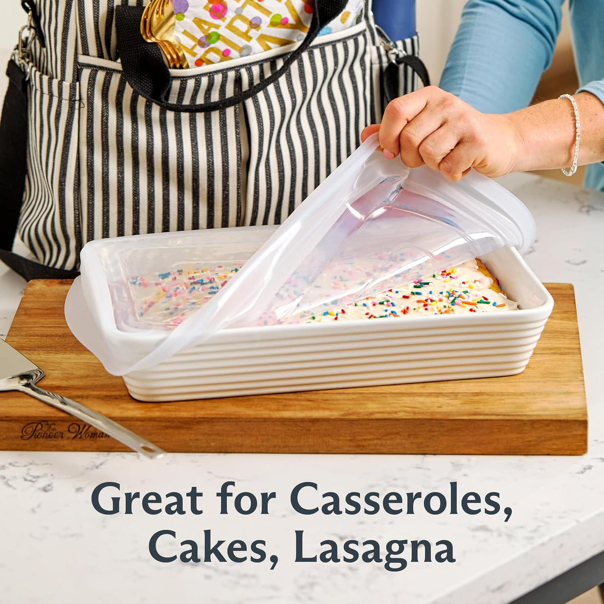 Reusable Silicone Rectangle Stretch Lid, Food Cover for 9x13 inch