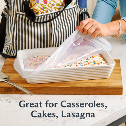 Reusable Silicone Rectangle Stretch Lid, Food Cover for 9x13 inch