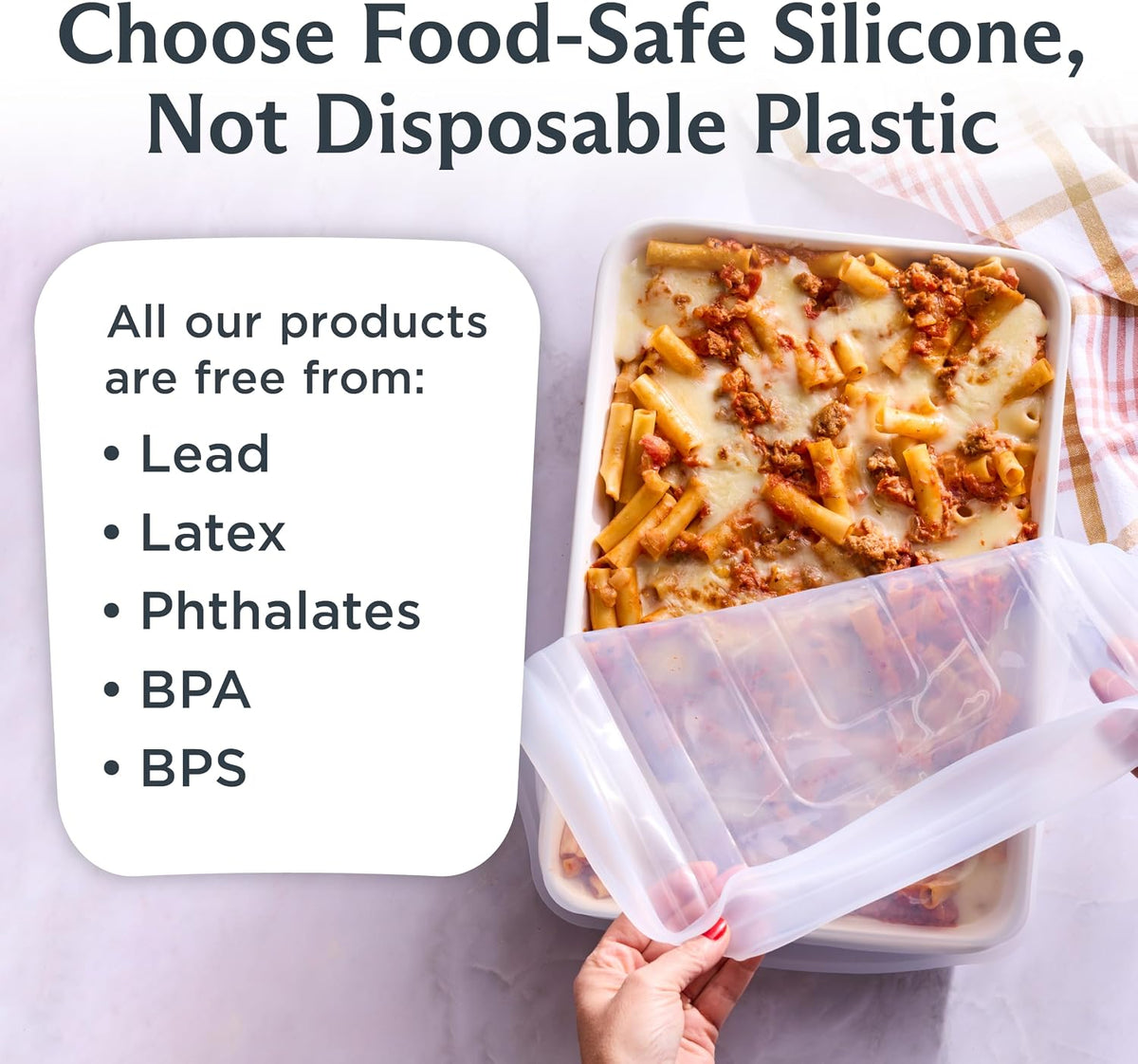 Reusable Silicone Rectangle Stretch Lid, Food Cover for 9x13 inch